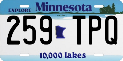 MN license plate 259TPQ