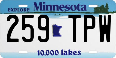 MN license plate 259TPW