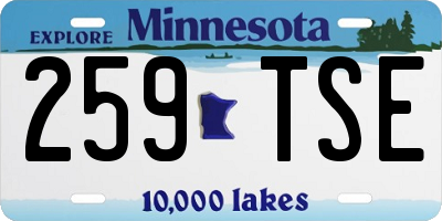 MN license plate 259TSE