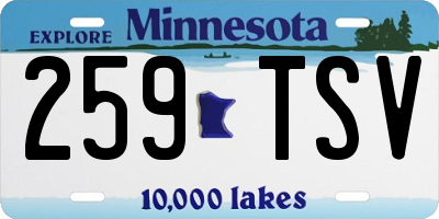 MN license plate 259TSV