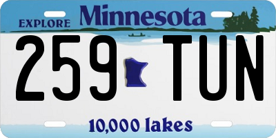 MN license plate 259TUN