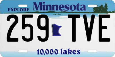 MN license plate 259TVE