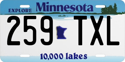 MN license plate 259TXL