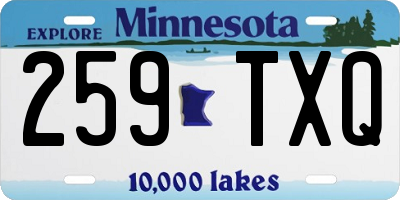 MN license plate 259TXQ