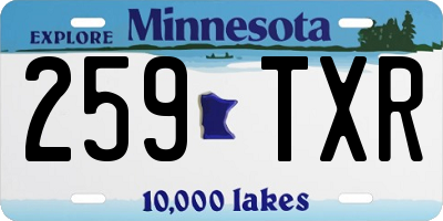 MN license plate 259TXR