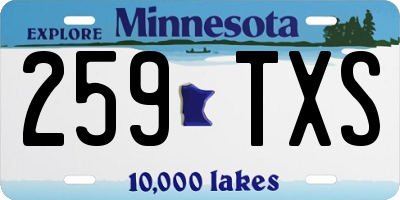 MN license plate 259TXS