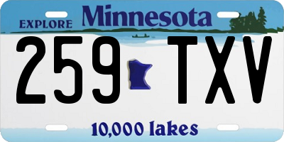 MN license plate 259TXV