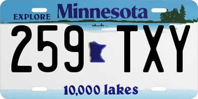 MN license plate 259TXY