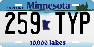 MN license plate 259TYP