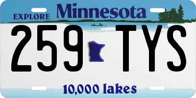 MN license plate 259TYS