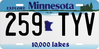MN license plate 259TYV