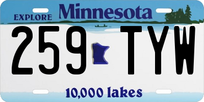 MN license plate 259TYW