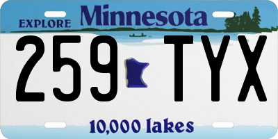 MN license plate 259TYX