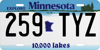 MN license plate 259TYZ