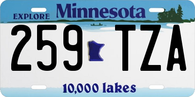 MN license plate 259TZA