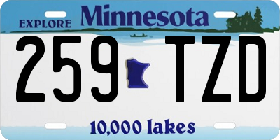 MN license plate 259TZD