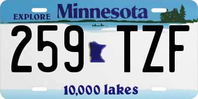 MN license plate 259TZF