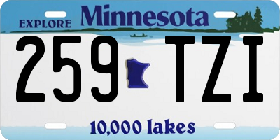 MN license plate 259TZI