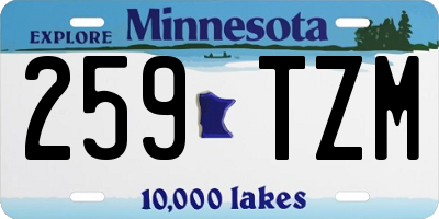 MN license plate 259TZM