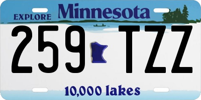 MN license plate 259TZZ