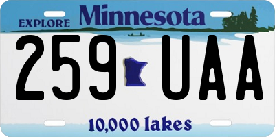 MN license plate 259UAA