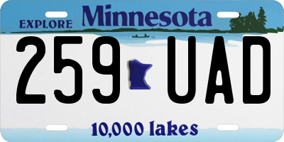 MN license plate 259UAD