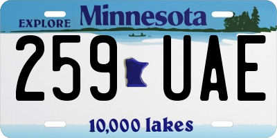 MN license plate 259UAE