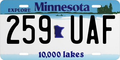 MN license plate 259UAF
