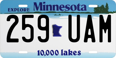 MN license plate 259UAM