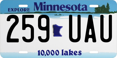 MN license plate 259UAU