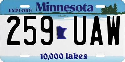 MN license plate 259UAW
