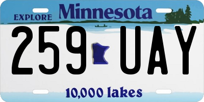 MN license plate 259UAY