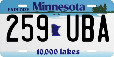MN license plate 259UBA