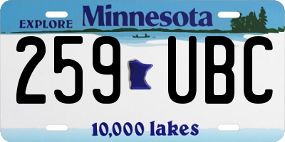 MN license plate 259UBC