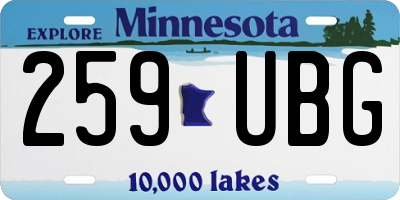 MN license plate 259UBG