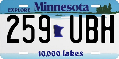 MN license plate 259UBH
