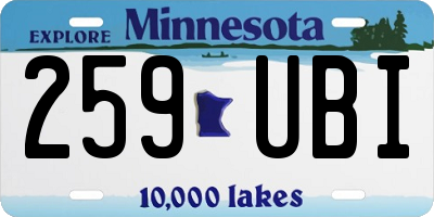 MN license plate 259UBI
