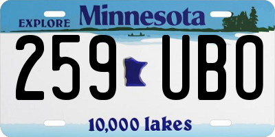 MN license plate 259UBO