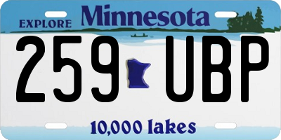MN license plate 259UBP