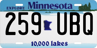 MN license plate 259UBQ