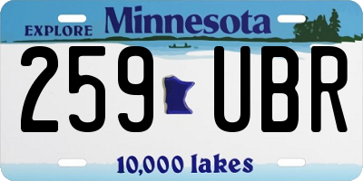 MN license plate 259UBR