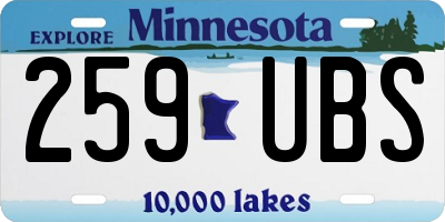 MN license plate 259UBS