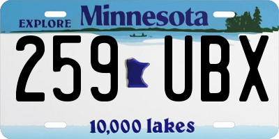 MN license plate 259UBX