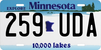 MN license plate 259UDA