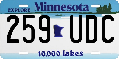 MN license plate 259UDC