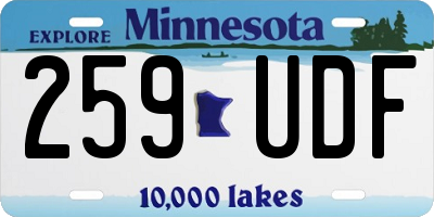 MN license plate 259UDF
