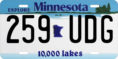 MN license plate 259UDG