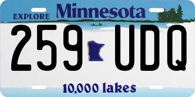 MN license plate 259UDQ