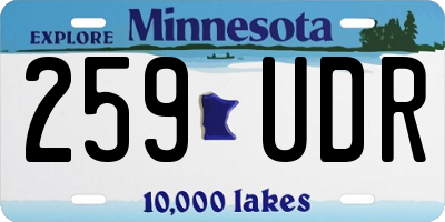 MN license plate 259UDR