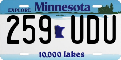 MN license plate 259UDU